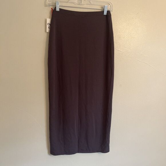 OPEN EDIT Slit Hem Midi Skirt, Soft Charcoal Grey- Size XS, NWT - Picture 8 of 8